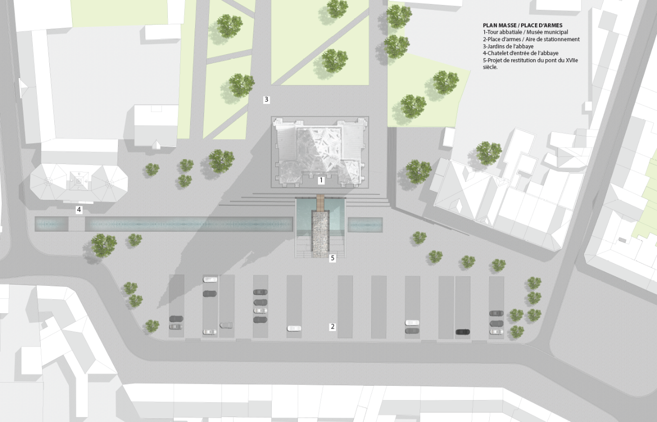 Parvis de la tour de Saint-Amand-les-Eaux