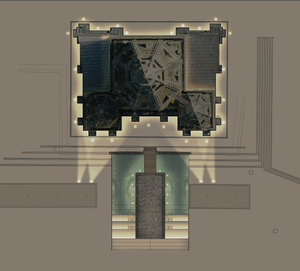 Parvis de la tour de Saint-Amand-les-Eaux