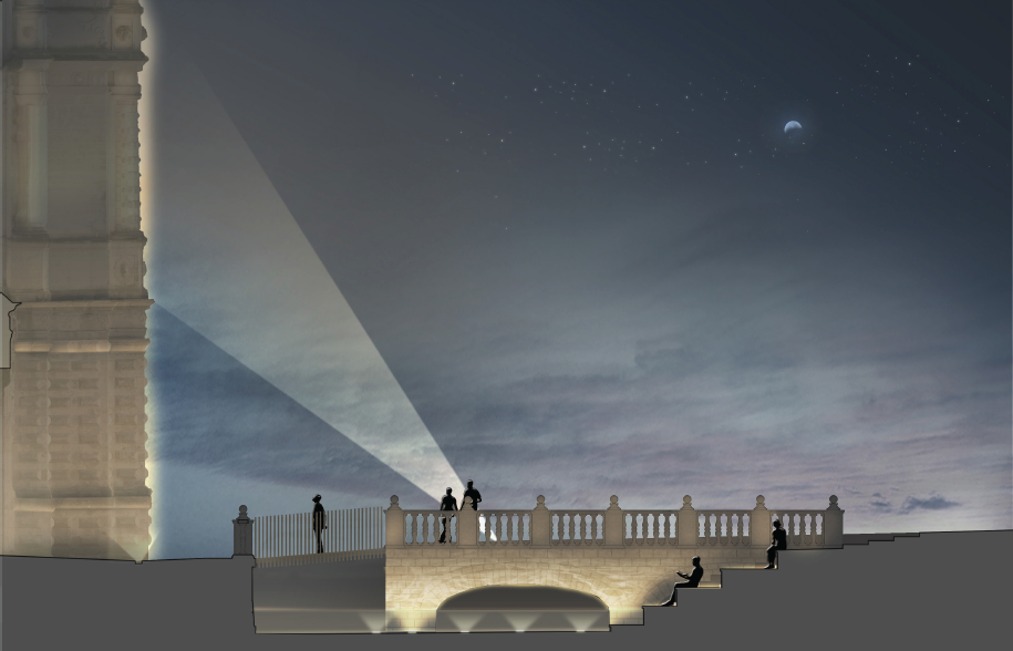 Parvis de la tour de Saint-Amand-les-Eaux